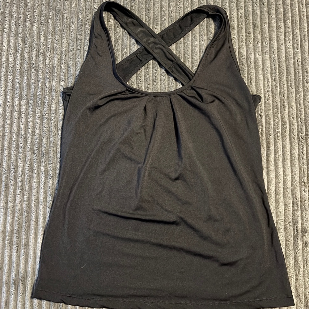 KIAVA Black Cross-Back Tank Top